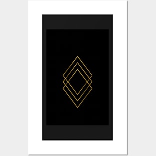 black & gold diamonds Posters and Art